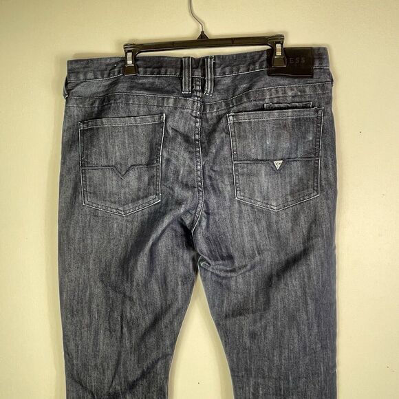Guess Jeans Men’s 36x32 Medium Rise Tapered Slim Halsted Fit Dark Wash Preppy - Picture 8 of 15